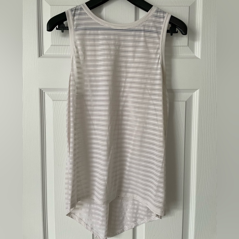 White Striped Lululemon Tank Size 8